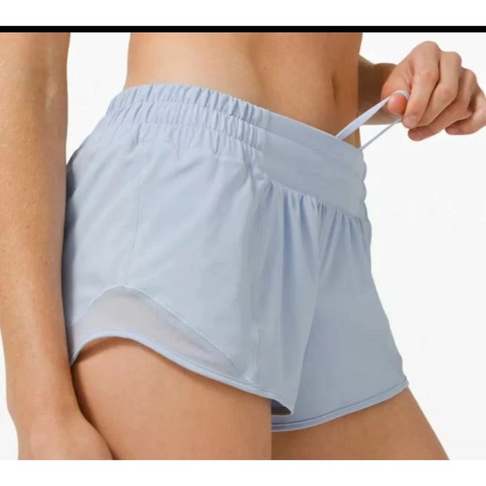 Lululemon Hotty Hot High-Rise Lined Short 2.5 Light Blue Running Athletic